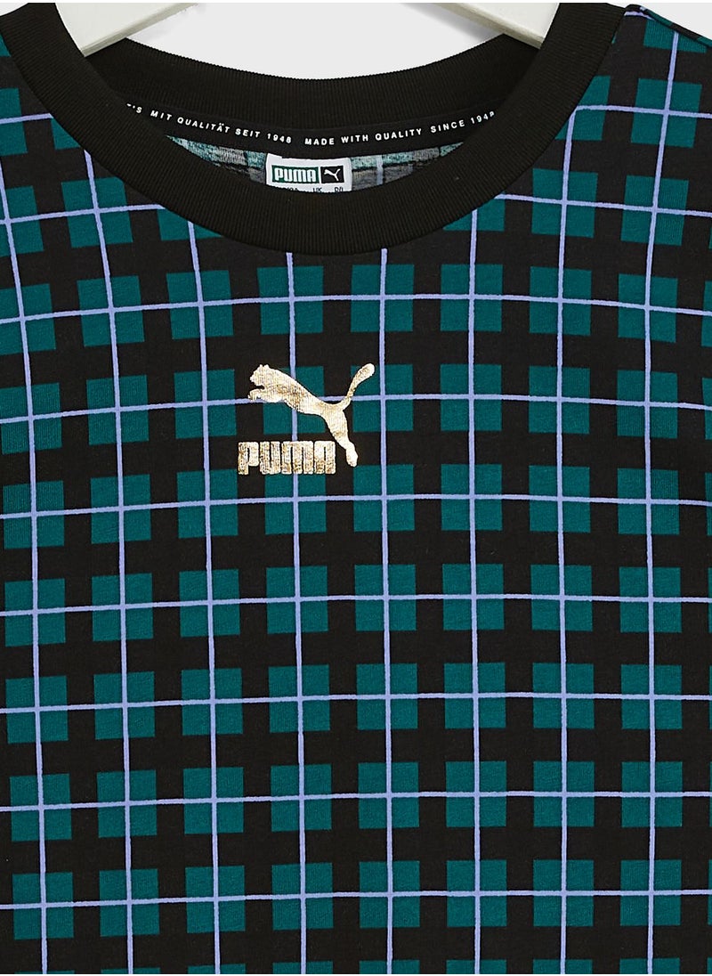 PUMA - Kids Classics 90'S Prep All Over Printed T-Shirt - Image 1