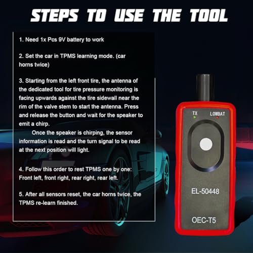 AICEL أداة إعادة تعلم TPMS من AICEL لجهاز استشعار الإطارات، أداة تفعيل وإعادة ضبط جهاز مراقبة ضغط الإطارات OEC-T5، تدريب برمجة النظام لمعظم سيارات GM، ملحقات السيارات - Image 3