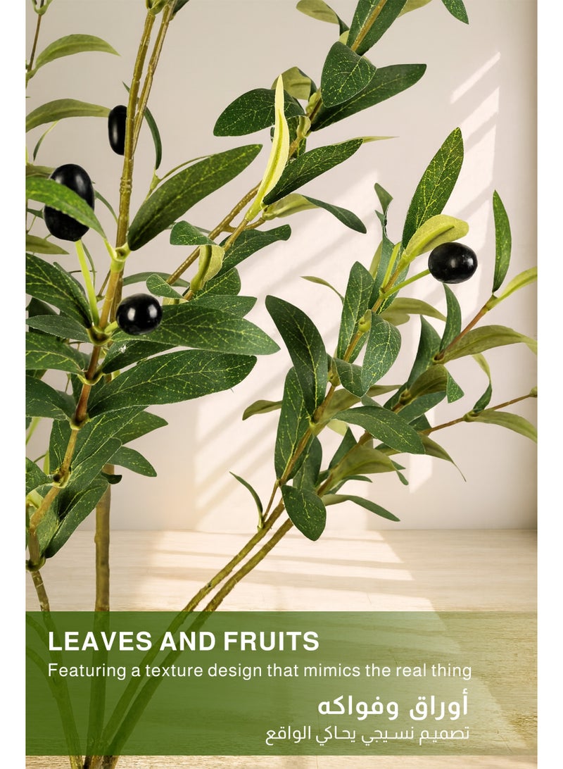 ULHYC 180CM Artificial Olive Tree Tall Fake Potted Olive Silk Tree with Planter Large Faux Olive Branches and Fruits Artificial Tree for Modern Home Office Living Room Floor Decor Indoor. - Image 2