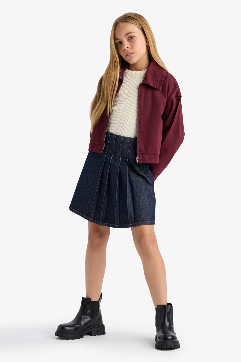 DeFacto Blue Girl Girl Pleated Skirt Casual - Image 2