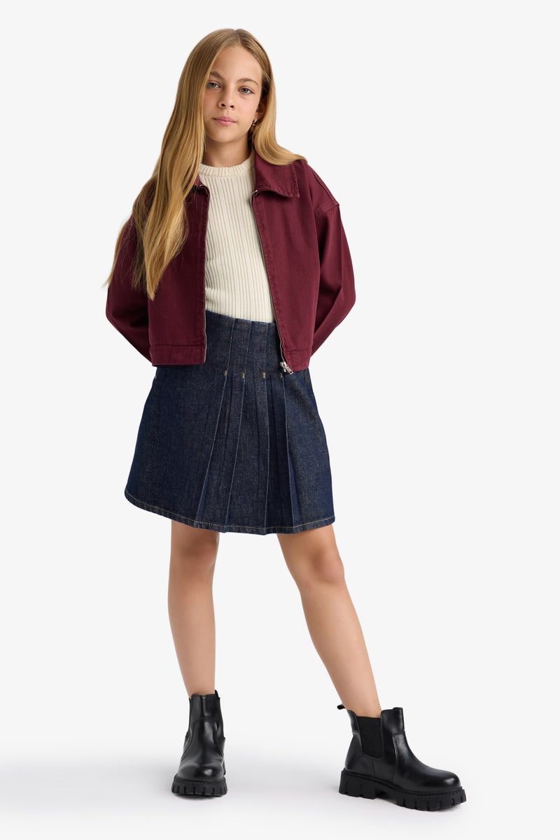 DeFacto Blue Girl Girl Pleated Skirt Casual - Image 1