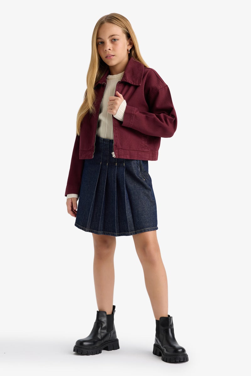 DeFacto Blue Girl Girl Pleated Skirt Casual - Image 3