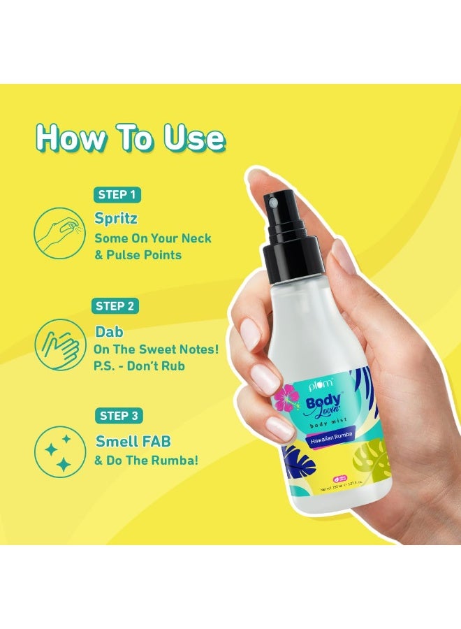 Plum BodyLovin Hawaiian Rumba Body Mist for Women | Refreshing Long Lasting Tropical Fragrance | Perfume Body Spray for Women | Vegan & Paraben Free | Travel Friendly Beachy Fresh Scent | 150ml - Image 5