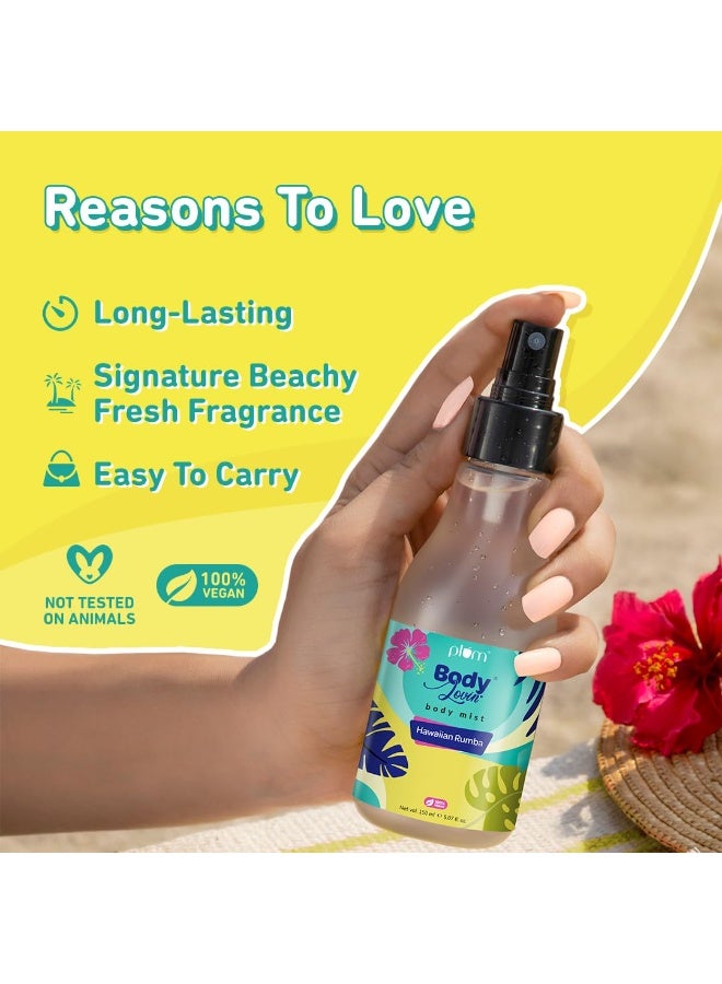 Plum BodyLovin Hawaiian Rumba Body Mist for Women | Refreshing Long Lasting Tropical Fragrance | Perfume Body Spray for Women | Vegan & Paraben Free | Travel Friendly Beachy Fresh Scent | 150ml - Image 3