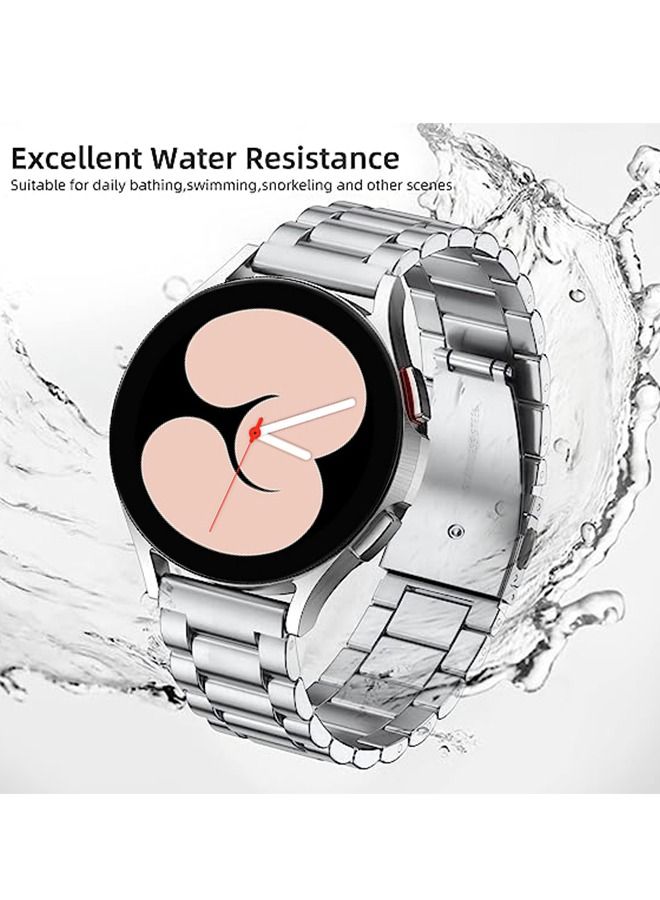 Unique Applicable to Samsung Galaxy Watch 4 three bead stainless steel watch strap metal 40 / 42 /44/ 46mm solid steel strip - Image 3