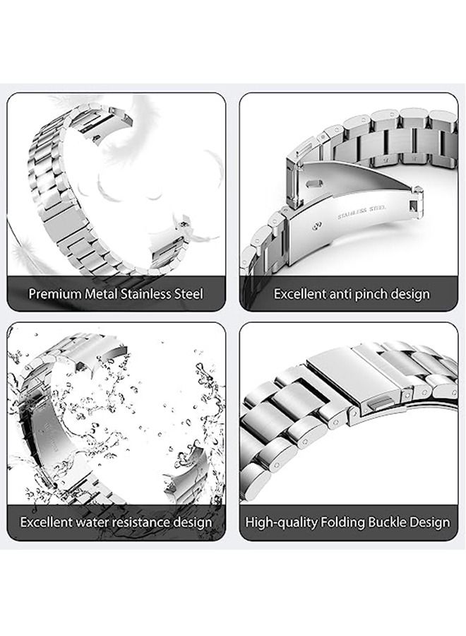 Unique Applicable to Samsung Galaxy Watch 4 three bead stainless steel watch strap metal 40 / 42 /44/ 46mm solid steel strip - Image 4