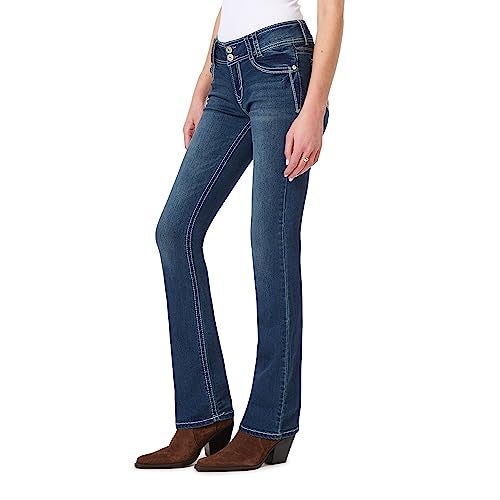WallFlower Women's InstaStretch Luscious Curvy Bootcut Jeans, Chrystie, 15 - Image 1