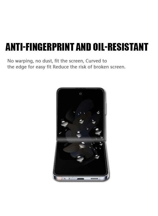 Generic - Privacy Screen Protector for Samsung Galaxy Z Flip 4 5G, Anti Scratch Anti Peep Inside Screen Protector, Foldable Bubble Free Soft Anti Spy Screen Protector - Image 1