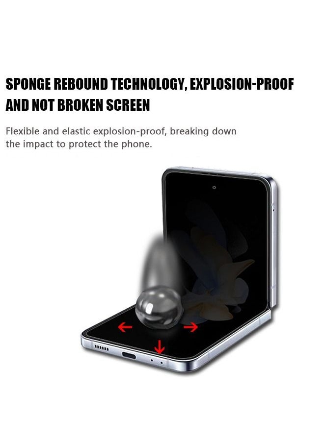 Generic - Privacy Screen Protector for Samsung Galaxy Z Flip 4 5G, Anti Scratch Anti Peep Inside Screen Protector, Foldable Bubble Free Soft Anti Spy Screen Protector - Image 1