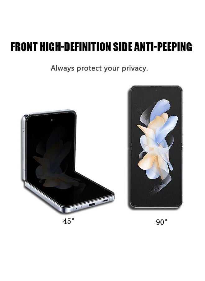 Generic - Privacy Screen Protector for Samsung Galaxy Z Flip 4 5G, Anti Scratch Anti Peep Inside Screen Protector, Foldable Bubble Free Soft Anti Spy Screen Protector - Image 1