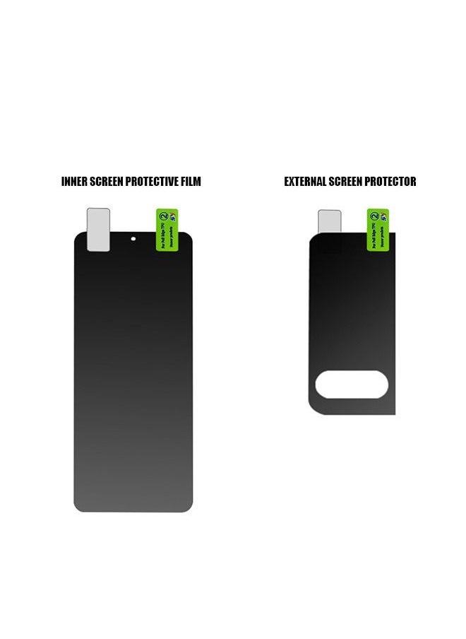 Generic - Privacy Screen Protector for Samsung Galaxy Z Flip 4 5G, Anti Scratch Anti Peep Inside Screen Protector, Foldable Bubble Free Soft Anti Spy Screen Protector - Image 1