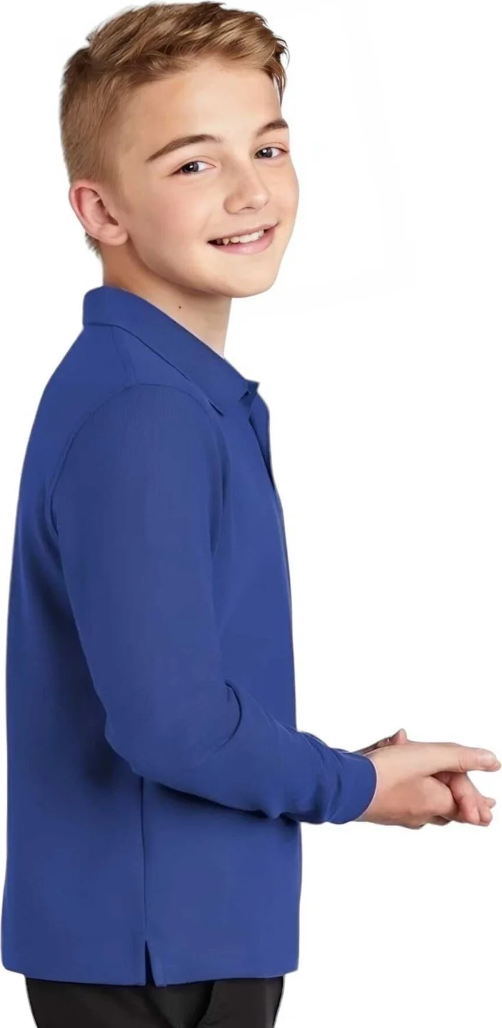 Tezzgelsin 3-Piece Boy Long Sleeve Cotton Polo Neck T-Shirt Daily and School Uniform School T-Shirt