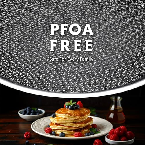 SNOWCLAD Crepe Pan,12 in Nonstick Crepe Pan, Stainless Steel Flat Skillet,Non Stick Dosa Tawa Comales Para Tortillas Pancake Pan,Dishwasher and Oven Safe Cookware,Induction Compatible, PFOA Free - Image 2