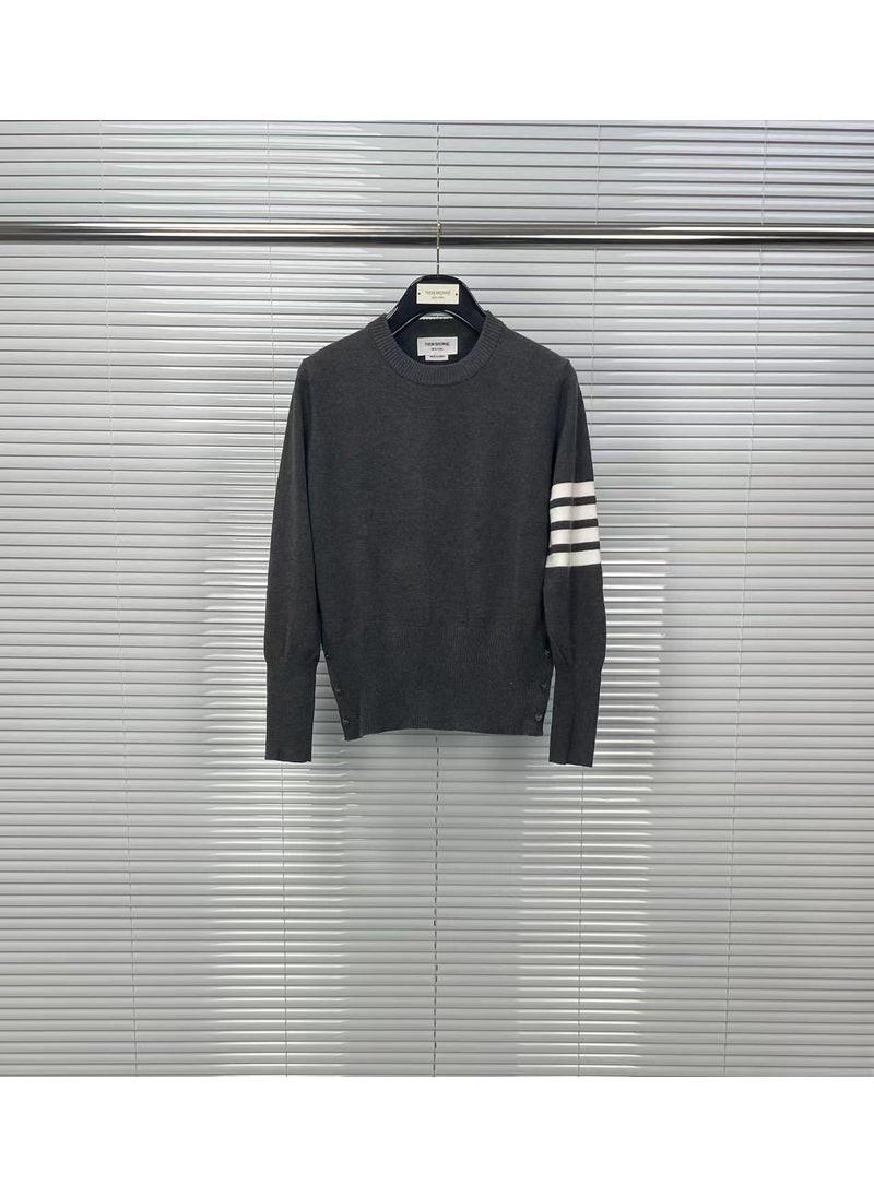 Generic - TB Tom Autumn/Winter New Round Neck Classic Four-Button Wool Sweater Men Womens Casual Comfort Sweater From Factory Direct Navy blue - Image 1