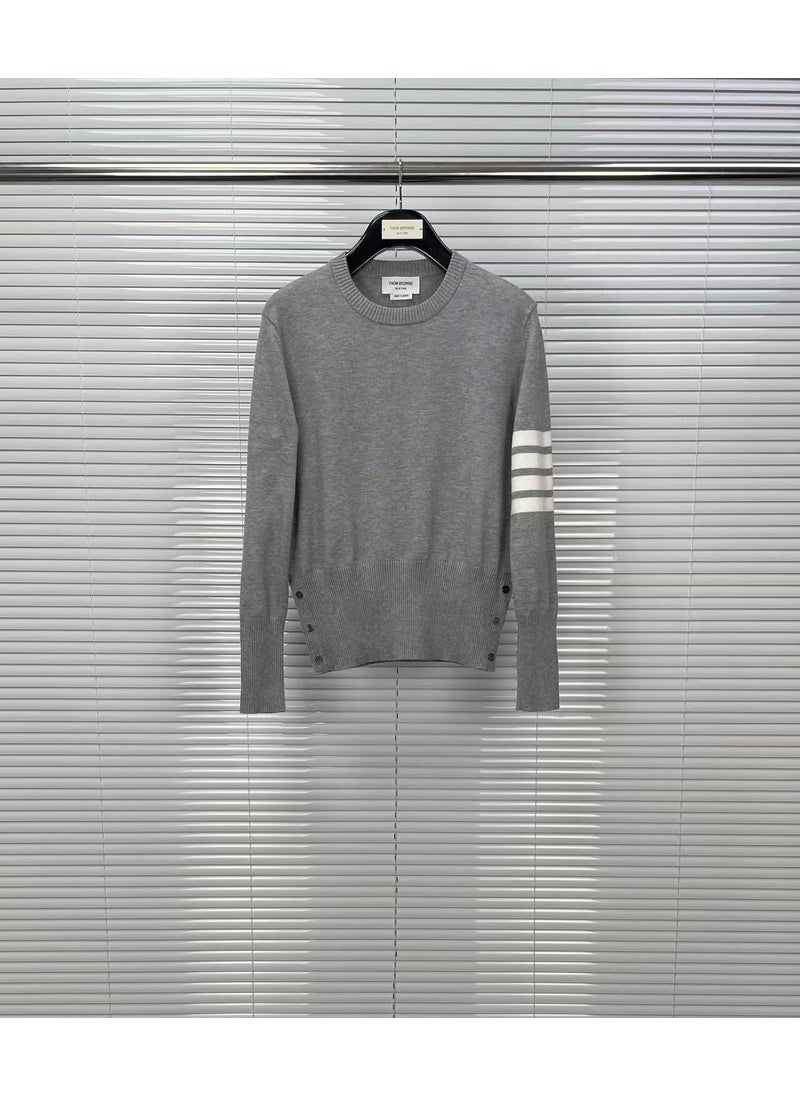 Generic - TB Tom Autumn/Winter New Round Neck Classic Four-Button Wool Sweater Men Womens Casual Comfort Sweater From Factory Direct Navy blue - Image 1