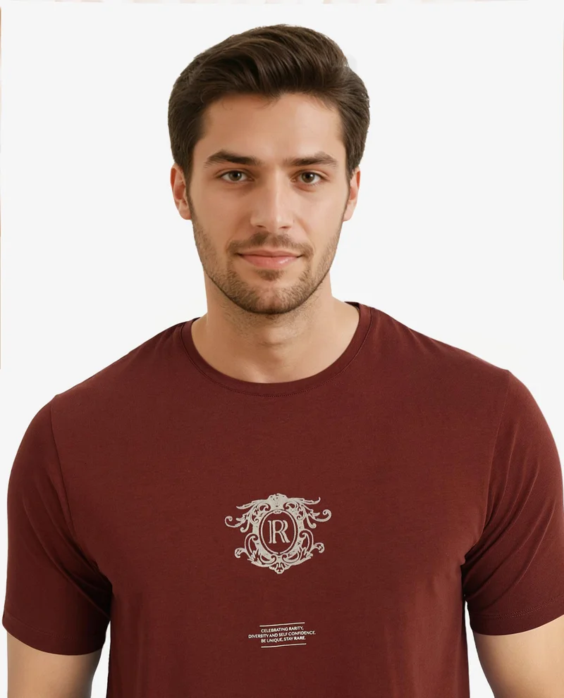 Rare Rabbit Men's Graphic Hd Print T-Shirt