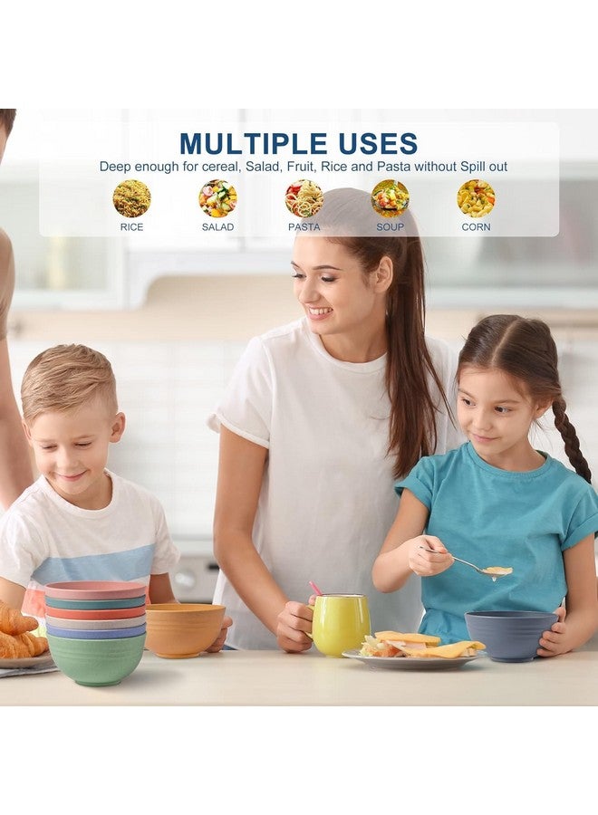 BRAVIK Unbreakable Cereal Bowls Wheat Straw Bowls Reusable Microwave and Dishwasher Safe BPA-Free Eco-Friendly Plastic Bowl Assorted Bowls for Serving Soup, (Set of 6) 750 ml - Image 2