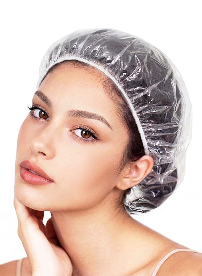 100PCS سميكة وشفافة مقاومة للماء غطاء حمام مرن لمرة واحدة للعناية بالشعر في الفنادق السياحية - Image 1