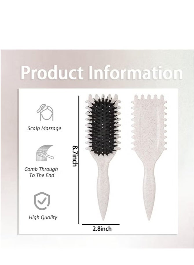 فرشاة تجعيد الشعر بونس كيرل 2025 الجديدة، فرشاة تحديد وتمشيط الشعر المجعد للنساء والبنات، فرشاة تصفيف وتحسين التموجات، تصميم مخصص لتشكيل الكيرلي وتنعيم الخصلات، مناسبة لجميع أنواع الشعر، لون بيج - Image 3