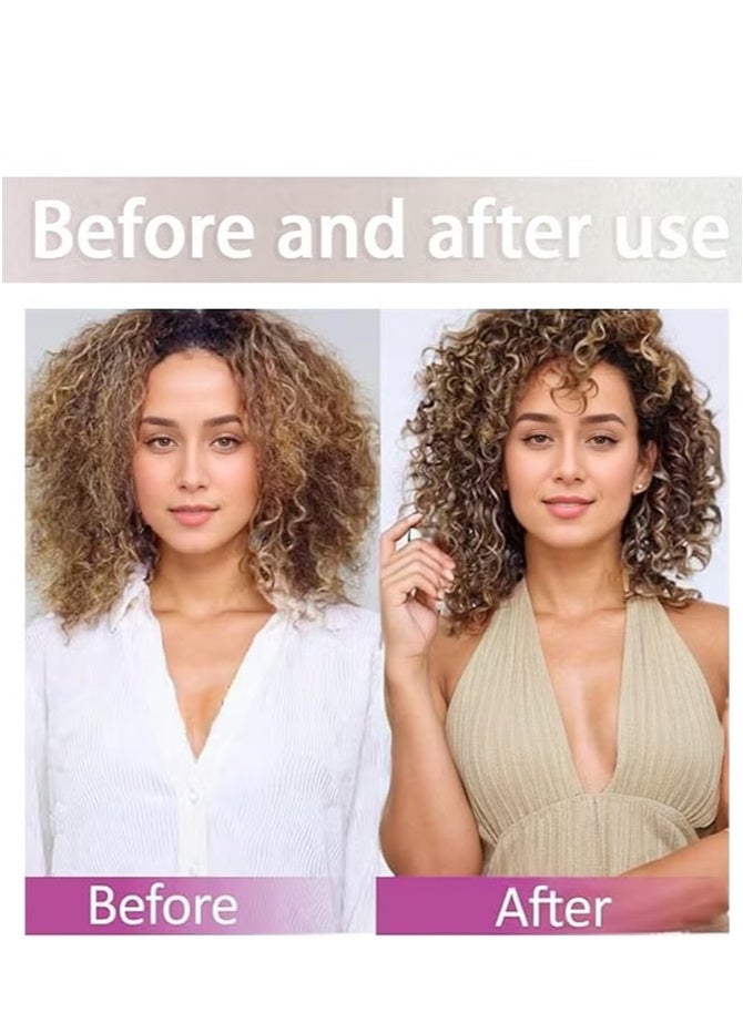 فرشاة تجعيد الشعر بونس كيرل 2025 الجديدة، فرشاة تحديد وتمشيط الشعر المجعد للنساء والبنات، فرشاة تصفيف وتحسين التموجات، تصميم مخصص لتشكيل الكيرلي وتنعيم الخصلات، مناسبة لجميع أنواع الشعر، لون بيج - Image 2