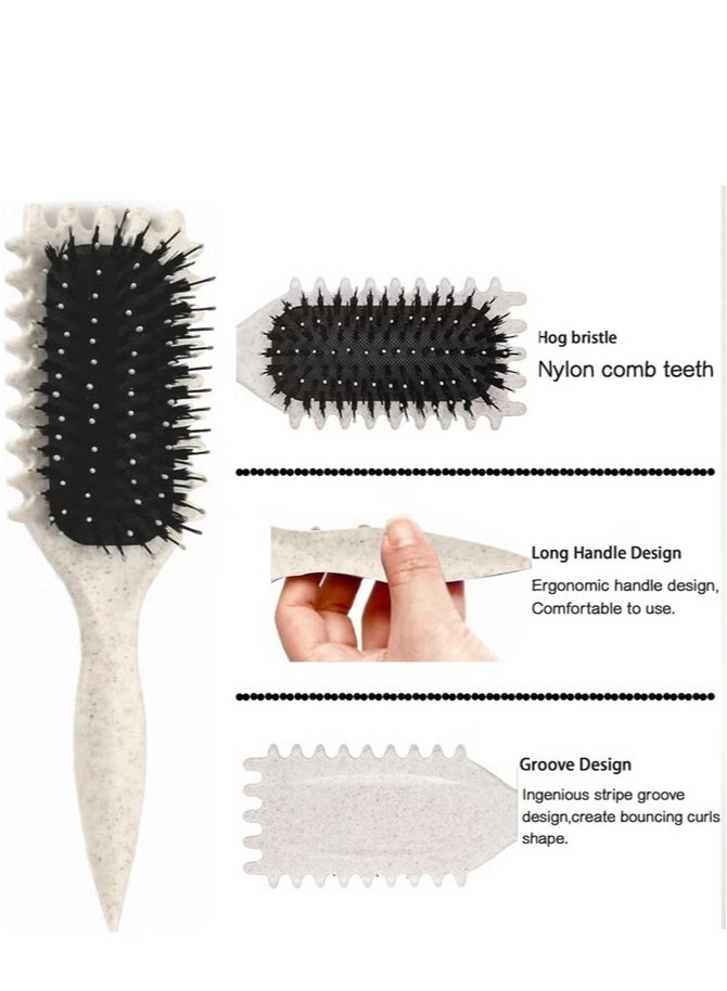 فرشاة تجعيد الشعر بونس كيرل 2025 الجديدة، فرشاة تحديد وتمشيط الشعر المجعد للنساء والبنات، فرشاة تصفيف وتحسين التموجات، تصميم مخصص لتشكيل الكيرلي وتنعيم الخصلات، مناسبة لجميع أنواع الشعر، لون بيج - Image 4