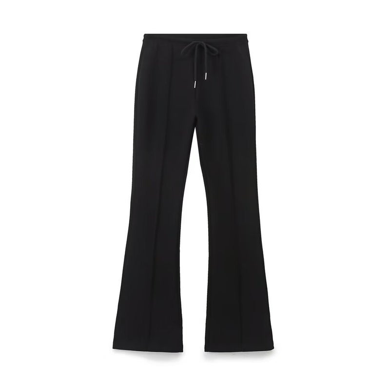 2024 autumn new womens European and American style fashion double-sided cloth short sweater pants 3641843 3641845 Black pants - Image 1