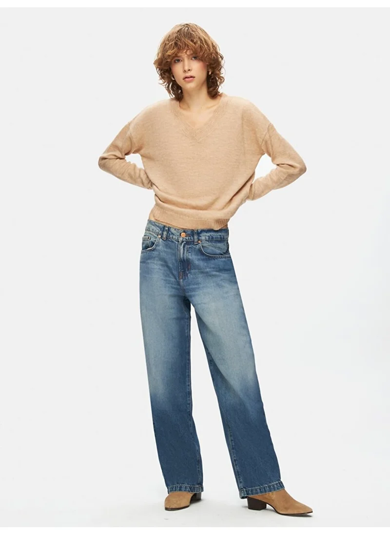 إل تي بي V Neck Long Sleeve Basic Knitwear Sweater