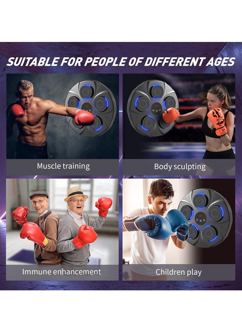 Music Boxing Machine with Boxing Gloves Bluetooth Wall Mounted Boxing Game Intelligent Punching Target Workout Equipment