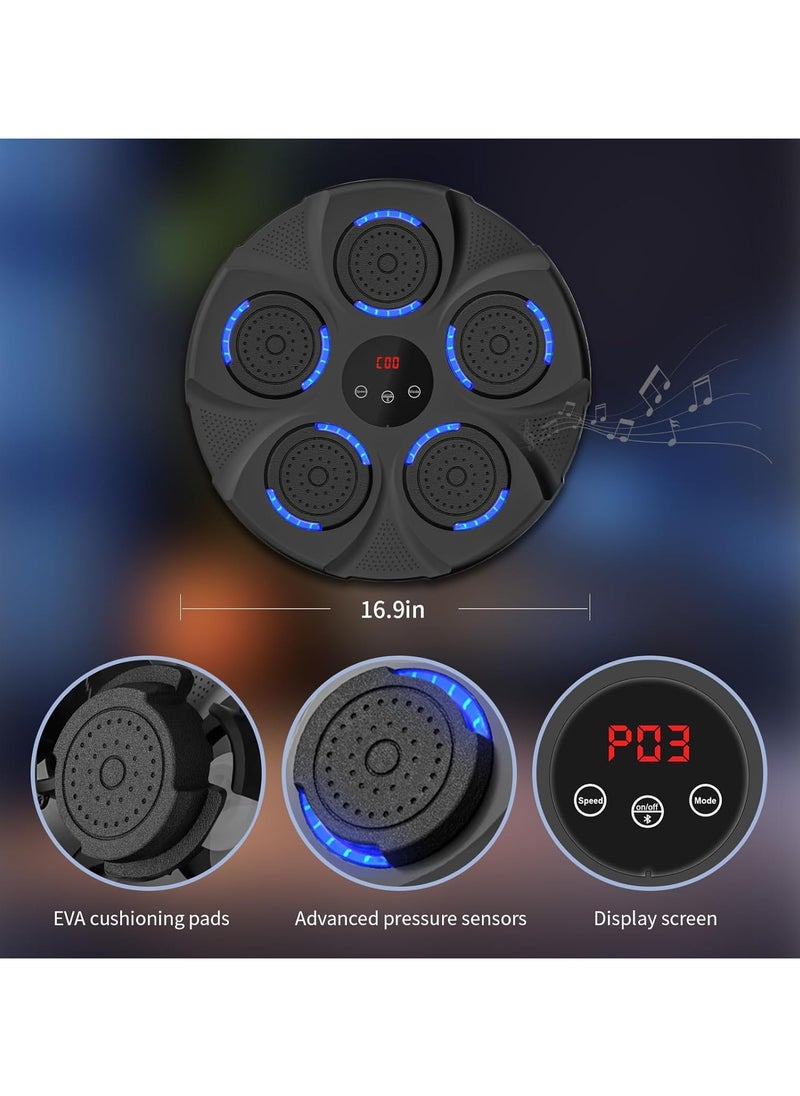 Music Boxing Machine with Boxing Gloves Bluetooth Wall Mounted Boxing Game Intelligent Punching Target Workout Equipment