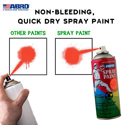 ABRO SP-1006 Multipurpose Colour Spray Paint Can (400ml, Fluorescent Orange) DIY Quick Drying for Metal, Wood, Walls, Automotive Cars and Bikes - Image 3