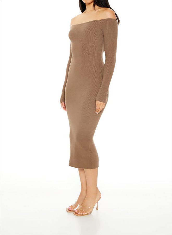 FOREVER 21 Off-the-Shoulder Midi Sweater Dress - Image 3