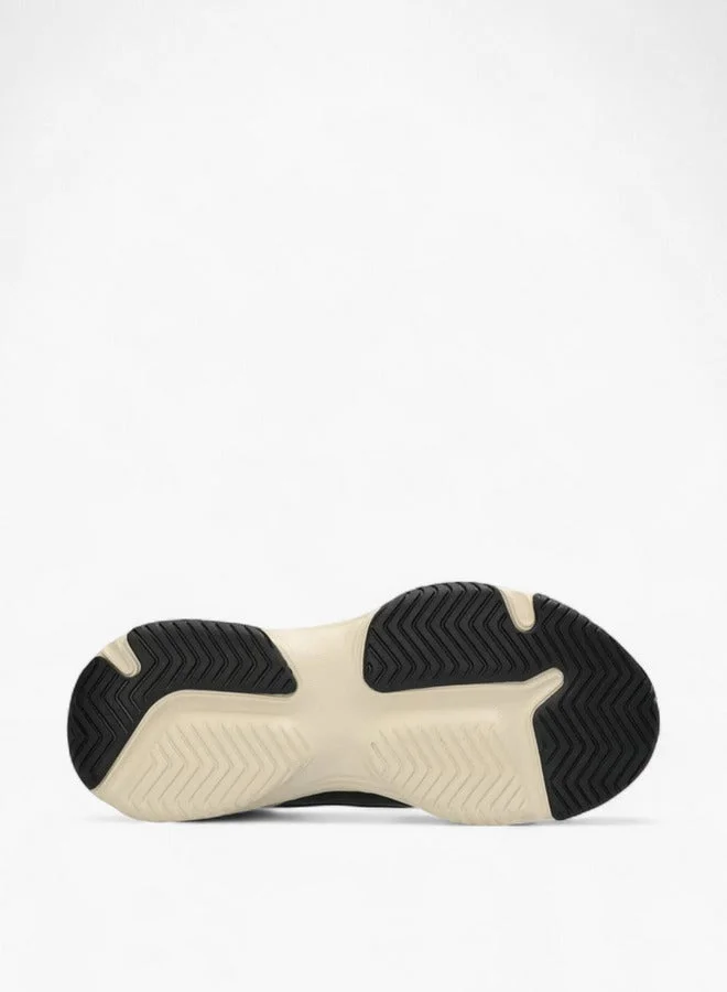 MEXX BLACK Mesh Panelled Lace-Up Sneakers for Women | Best Price UAE
