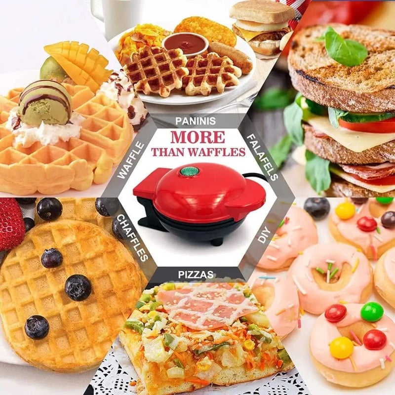 Vehhe Waffle Maker Maker Machine Waffles Maker Mini Waffle Maker Waffle Machine Waffle Iron Waffles Maker Machine Mini Waffle Maker for Home Waffle Maker Electric Waffle Maker Red Vehhe - Image 4