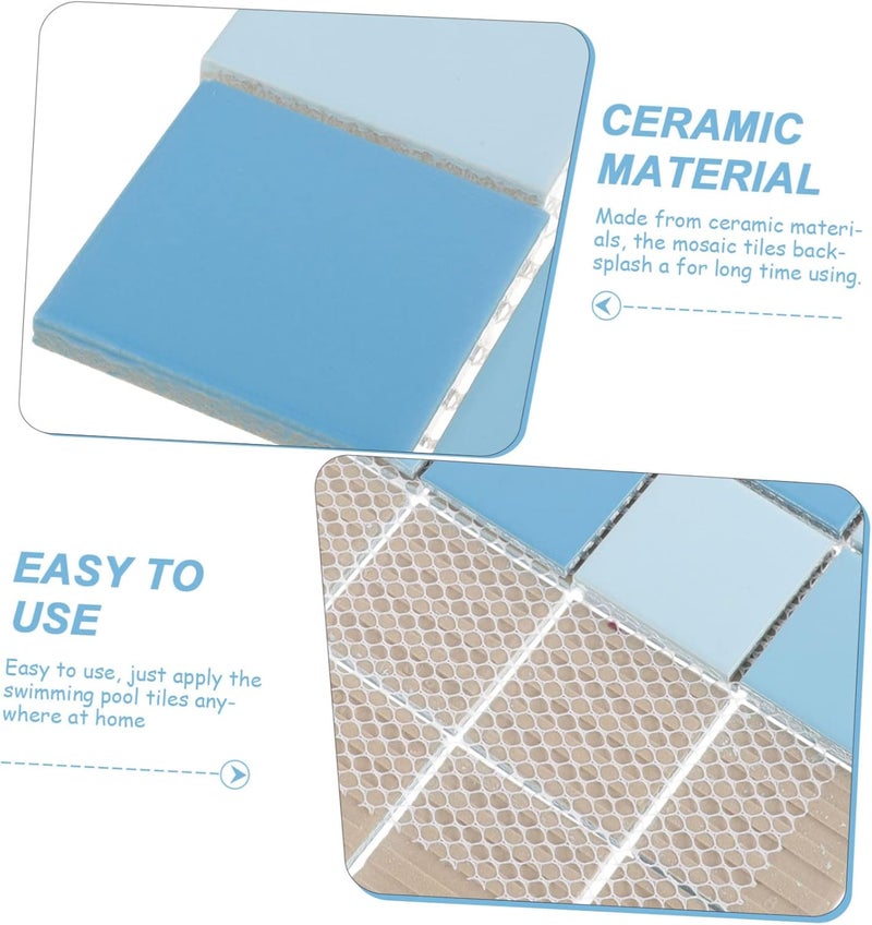 IMIKEYA Ceramic Mosaic Tile for Swimming Pool Kitchen Backsplash Decorative Wall Pool Tiles Unique Design for Bathroom Outdoor Use - Image 2