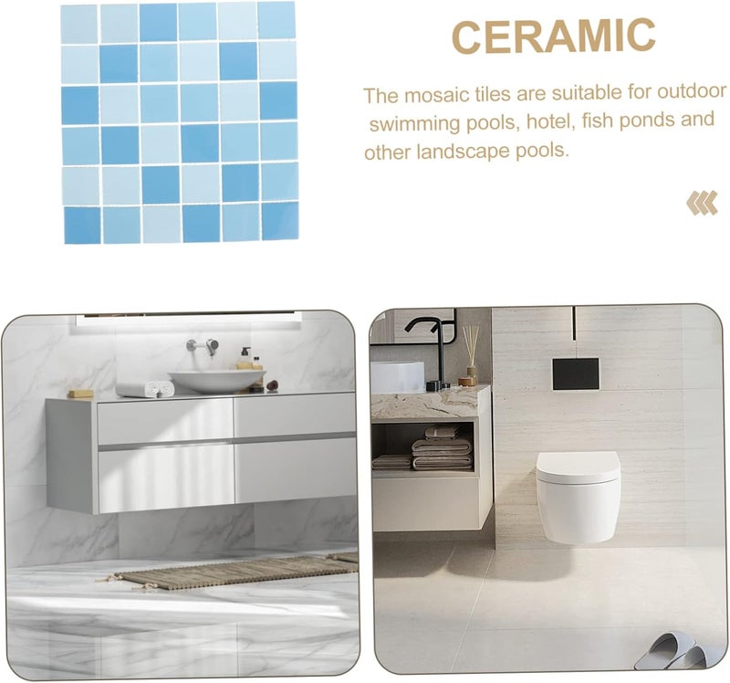 IMIKEYA Ceramic Mosaic Tile for Swimming Pool Kitchen Backsplash Decorative Wall Pool Tiles Unique Design for Bathroom Outdoor Use - Image 3