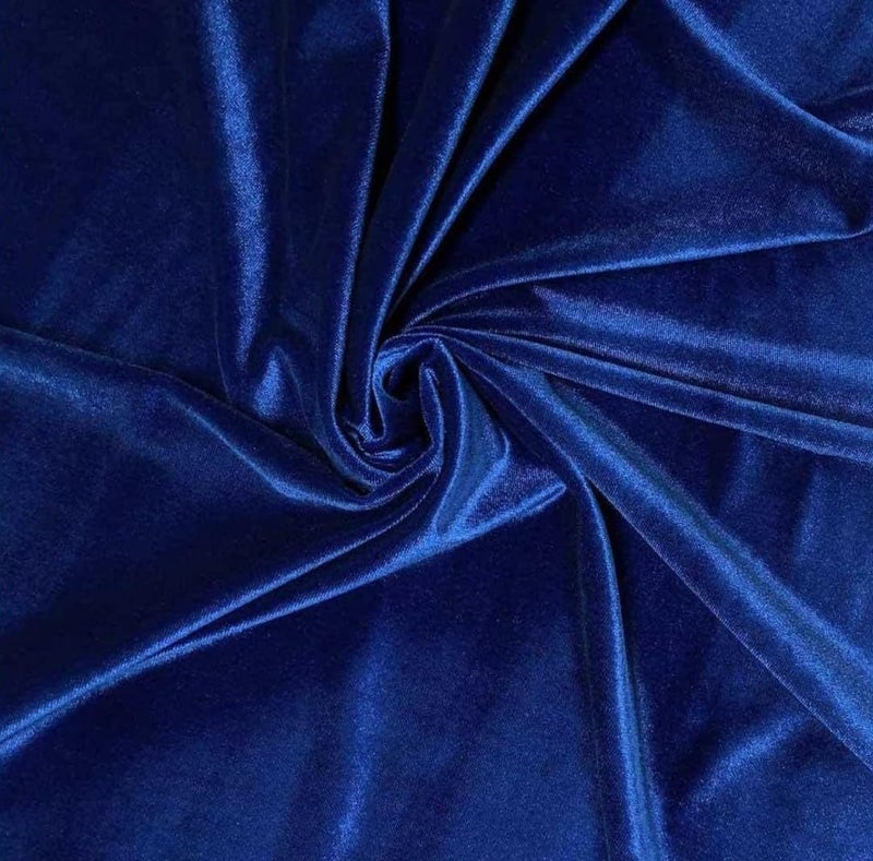 VRB DecTM 1 MTR Multi Purpose Velvet Fabric Cloth Material for Trousseau Packing, Party Hall Decoration, Bouquet,Gift Packing,Decor,Pooja Room Decoration Items (1 MTR, Royal Blue) - Image 1