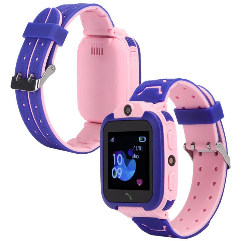 Kids Smart Watch Pink Silicone ABS Strap 7-Day Standby Fast Response Waterproof GPS Tracker Watch for Children - Pedometer One-Touch Friend Matching Smartwatch for Boys and Girls - Image 3