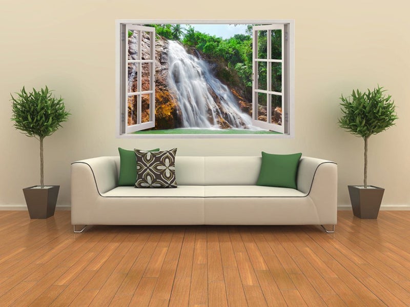 Paper Plane Design PAPER PLANE DESIGN Nautical Waterfall Nature Vinyl Wall Decal Sticker (Vinyl, 90 cm x 0.625 cm x 60 cm, Multicolour)  - Image 4