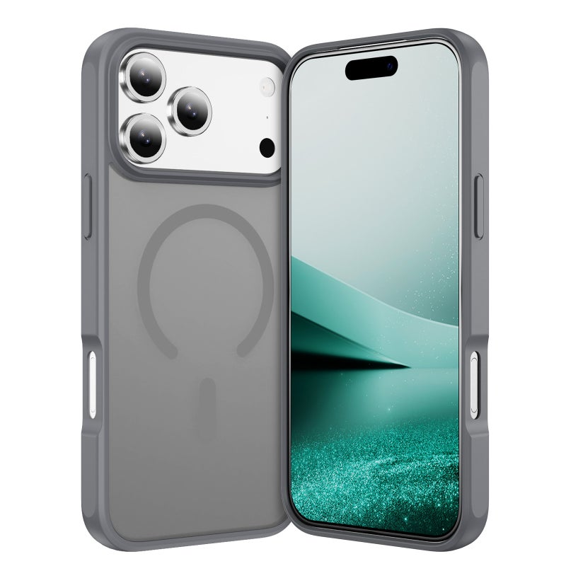 MonaPlay iPhone 17 pro Case MagSafe, Translucent Matte Gray Magnetic Cover, Slim Shockproof TPU Bumper, Anti-Fingerprint Frosted Back, Raised Camera & Screen Bezels, Precise Cutouts, Wireless Charging Compatible - Image 1