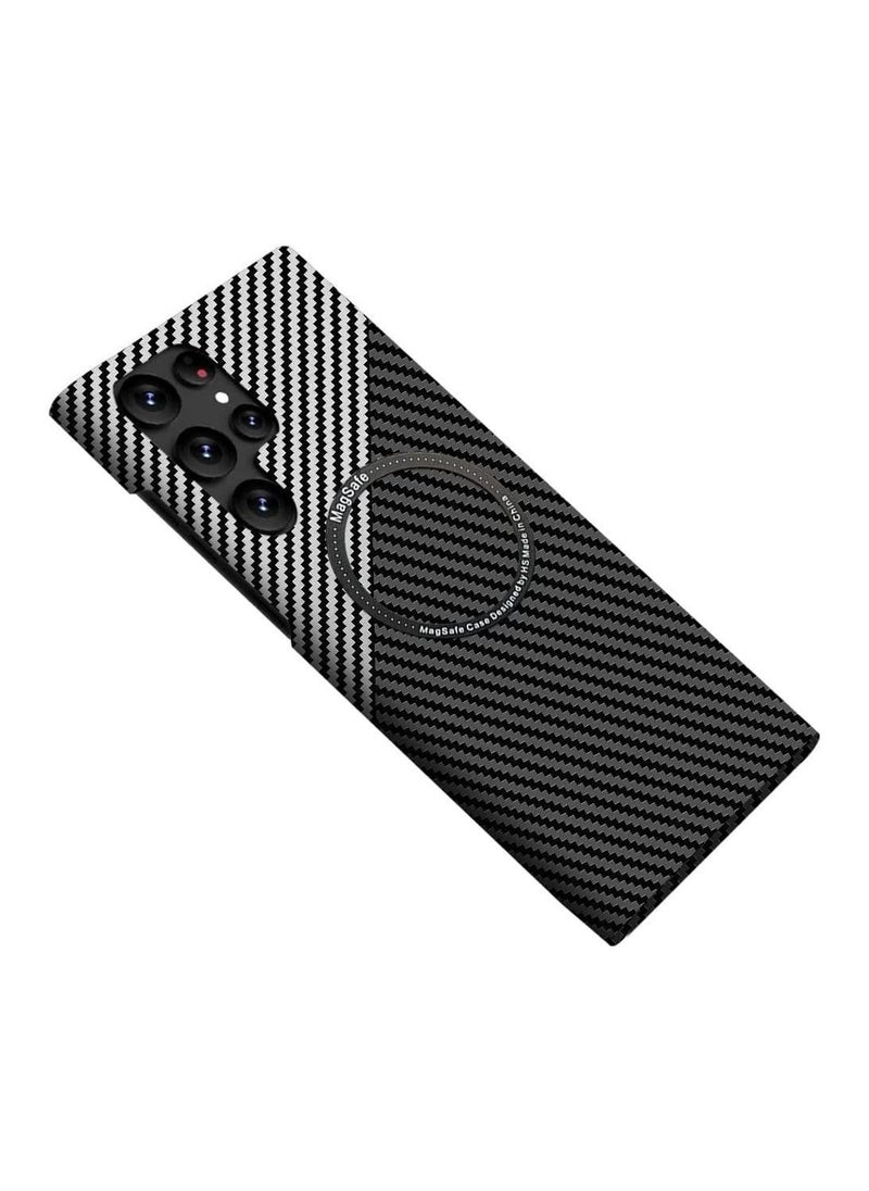 Magsafe Case Compatible with Samsung Galaxy S23 Ultra, Carbon Fiber Texture MagSafe, Ultra Thin Grade Drop Protection Borderless Rigid Phone Protective  - Image 1