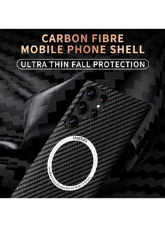 Magsafe Case Compatible with Samsung Galaxy S23 Ultra, Carbon Fiber Texture MagSafe, Ultra Thin Grade Drop Protection Borderless Rigid Phone Protective  - Image 5