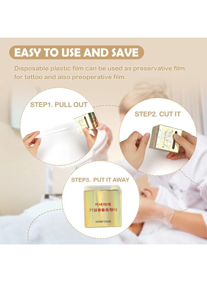 g2plus 3 Pack Disposable Eyebrow Plastic Wrap Preservative Film, Make Up Supplies Wrap Cover Tape Roll - 600 Meters - Image 3