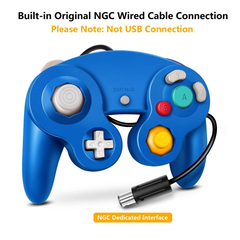 FIOTOK Gamecube Controller, Classic Wired Controller for Wii Nintendo Gamecube (Blue & Red-2Pack) - Image 2