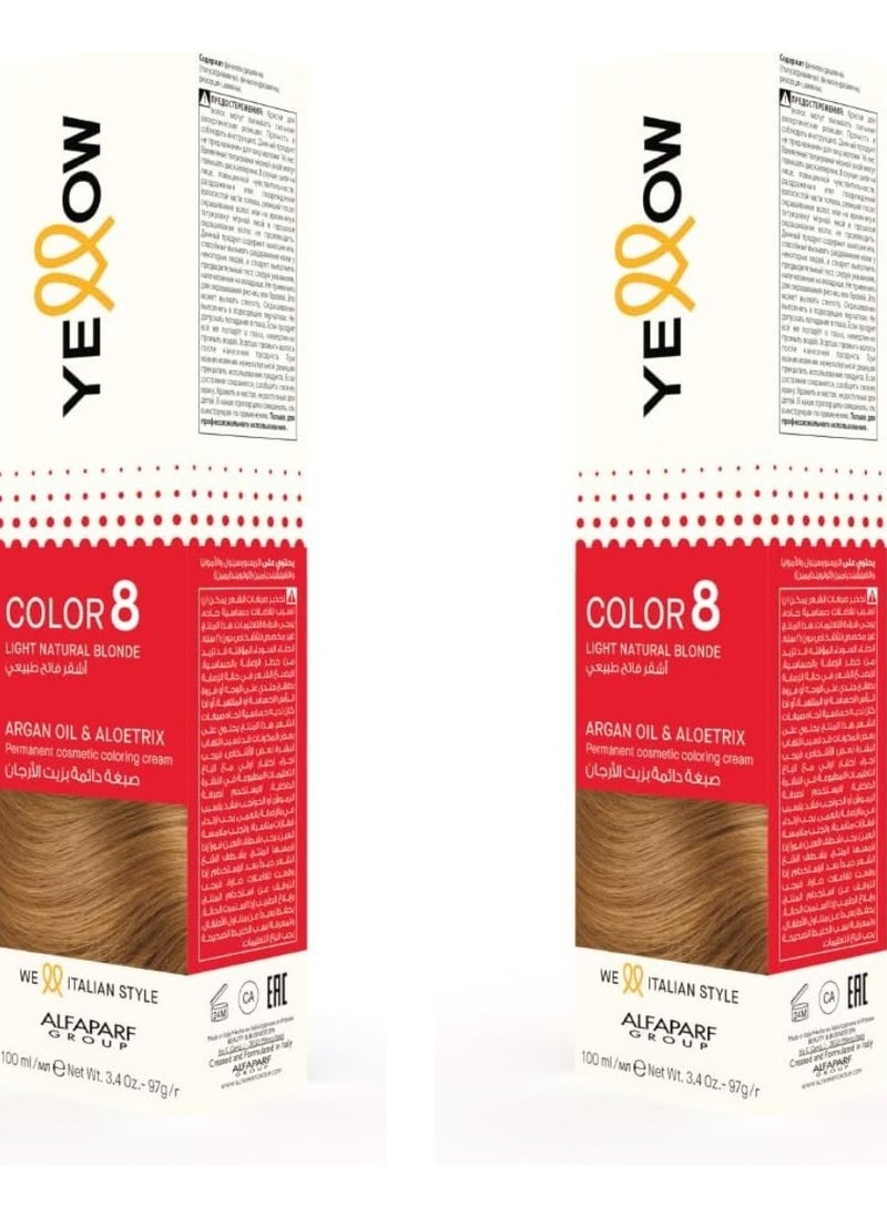 Two Pieces of Alfaparf Yellow Color Permanent 8 Light Natural Blonde 100x2 ml - pzsku/ZA704B7C40EC14107EAFEZ/45/_/1717510598/ed644a8f-3091-496a-986b-d022c460aad7