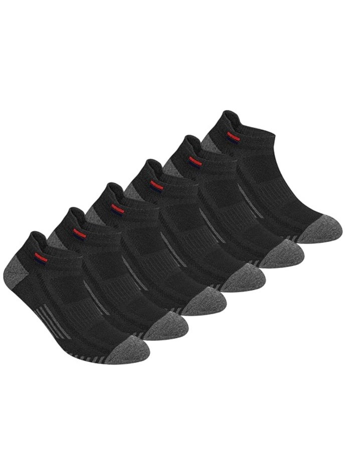 NAVYSPORT - NAVYSPORT Ankle Socks for Men Women Cotton Sports Socks Pack of 6 Pairs, Free Size, Black - Image 1