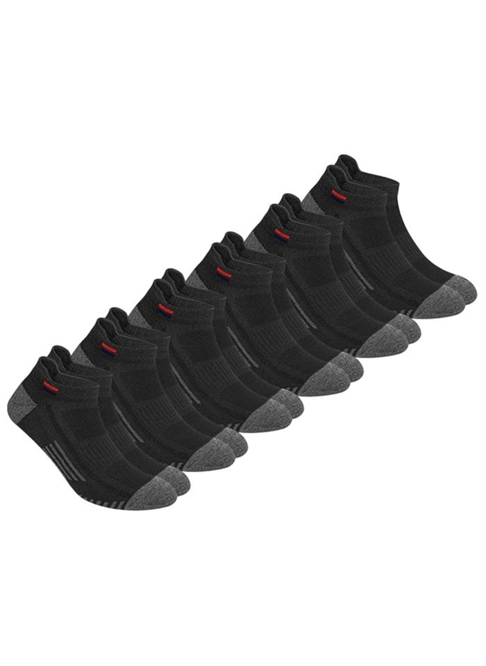 NAVYSPORT - NAVYSPORT Ankle Socks for Men Women Cotton Sports Socks Pack of 6 Pairs, Free Size, Black - Image 1
