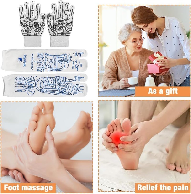KANISYA Acupressure Socks and Gloves with Massage Stick Tool Set, Trigger Point Hand Spa Reflexology Tools and Foot Massager with Massage Rod for Women and Men Tired Relieve - Image 2
