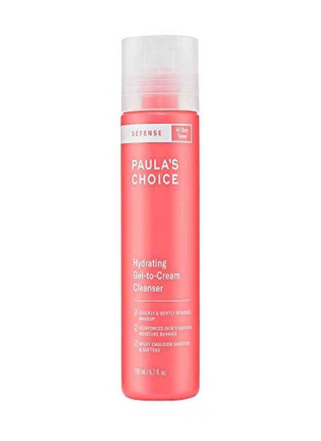 PAULA'S CHOICE Defense Hydrating GelToCream Facial Cleanser With Green Tea Licorice Aloe & Soy AntiPollution And Free Radical Damage Protection For All Skin Types 6.7 Ounce Bottle  - Image 1