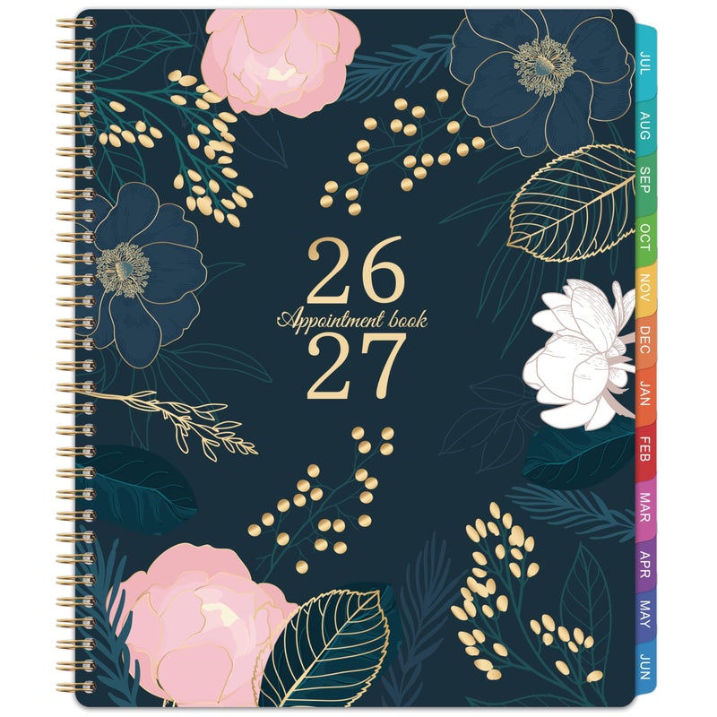 Indeme 2026-2027 Appointment Book - July 2026 - June 2027, Weekly Appointment Book 2026-2027, 9"x11", 2026-2027 Hourly Planner with 30-Minute Interval, Colorful Monthly Tabs, Back Pocket - Image 1