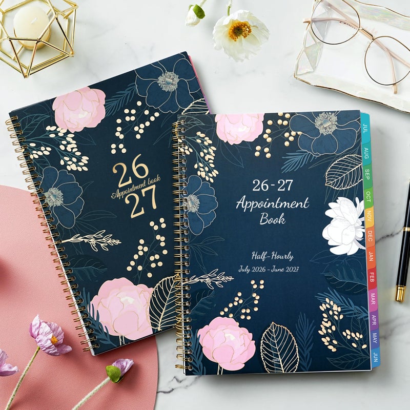 Indeme 2026-2027 Appointment Book - July 2026 - June 2027, Weekly Appointment Book 2026-2027, 9"x11", 2026-2027 Hourly Planner with 30-Minute Interval, Colorful Monthly Tabs, Back Pocket - Image 2